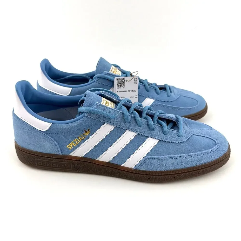 Adidas Handball Spezial Shoes Light Blue Cloud White Gum Size 12